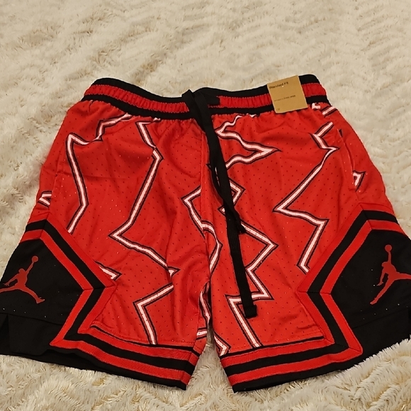 Red and Black Men's Athletic Shorts - Picture 2 of 9